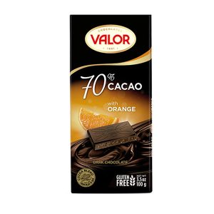 شکلات تلخ 70% VALOR با طعم پرتقال