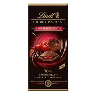 شکلات تلخ 70% Lindt با طعم آلبالو تند