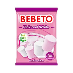 پاستیل مارشمالو 1کیلویی سفیدصورتی BEBETO